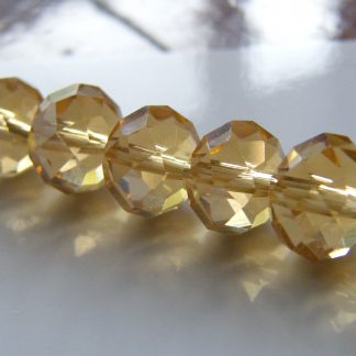 8x10mm rondelle faceted crystal beads pale honey