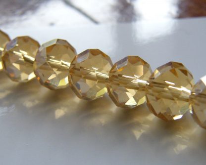 8x10mm rondelle faceted crystal beads pale honey