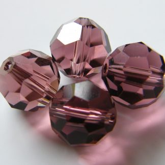 10mm round faceted crystal beads garnet
