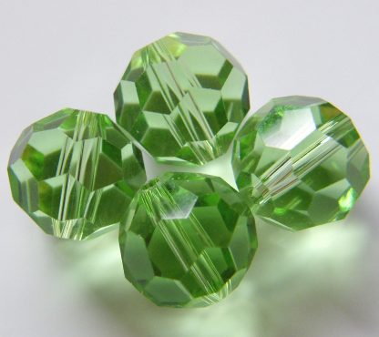 10mm round faceted crystal beads green