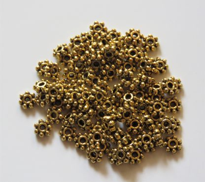 5mm antique gold zinc alloy metal daisy spacer beads