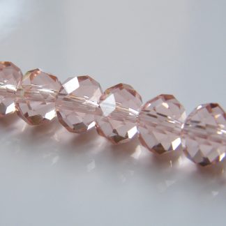 6x8mm faceted crystal rondelle peach