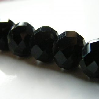 8x10mm faceted crystal rondelle black