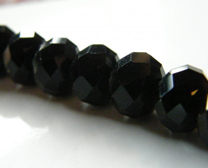 8x10mm faceted crystal rondelle black