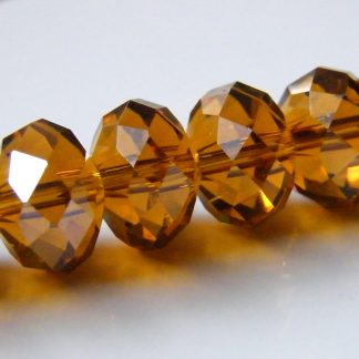 9x12mm faceted crystal rondelle amber