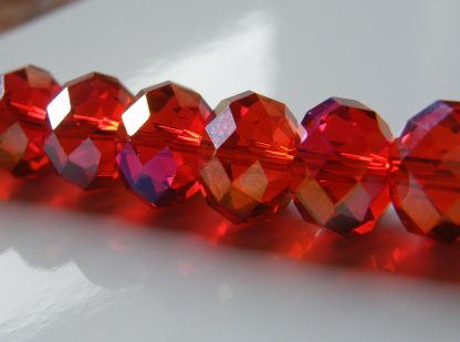 9x12mm faceted crystal rondelle red AB