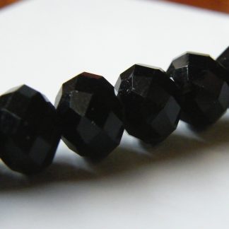 9x12mm faceted crystal rondelle black