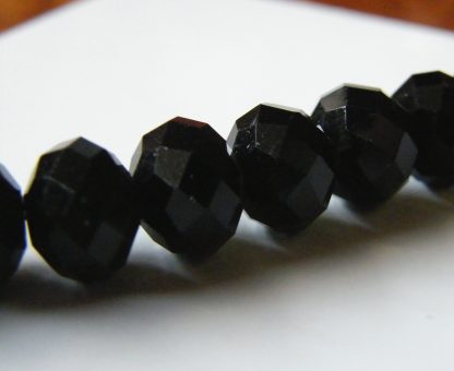 9x12mm faceted crystal rondelle black