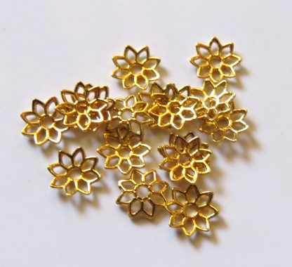8x1.5mm Metal Alloy Spacer Bead Caps - Bright Gold