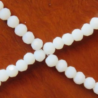 4mm round faceted opaque white crystal beads
