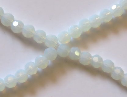 4mm round faceted opalite crystal beads