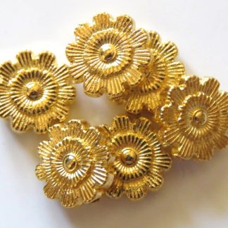 11.5x3.5mm Metal Alloy Flower Spacers - Bright Gold