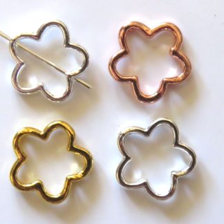 15.5mm x 2mm flower ring metal allow spacers gold silver