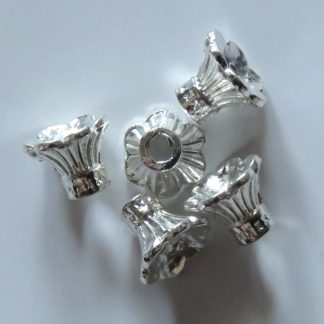 5x12x9mm bright silver Metal Alloy Bead Caps Cones