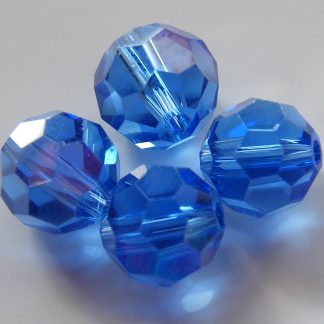 8mm round faceted crystal beads blue AB