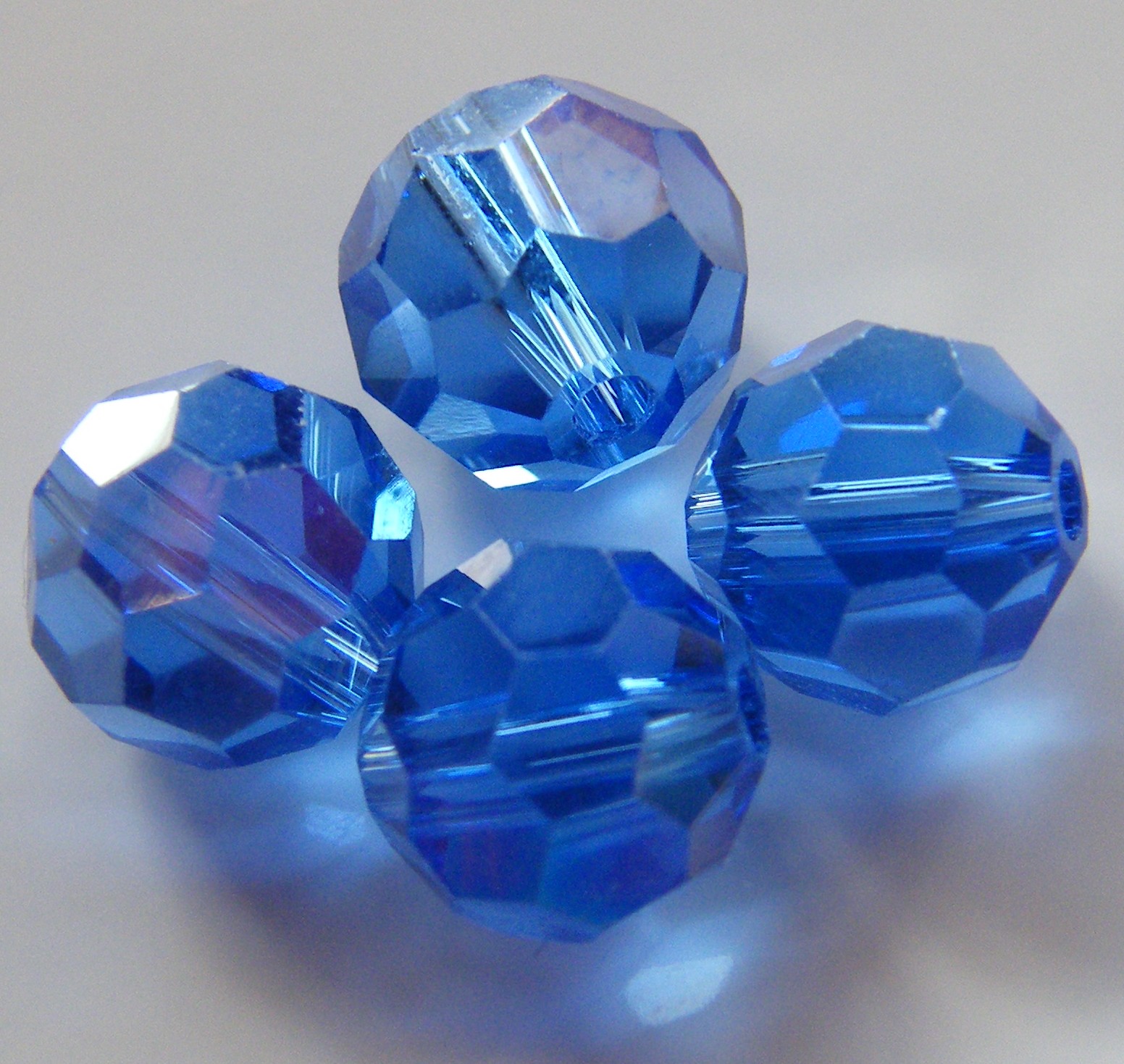 8mm round faceted crystal beads blue AB