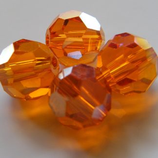 8mm round faceted crystal beads orange topaz AB