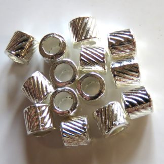5x5mm Metal Alloy Tube Spacers - Bright Silver