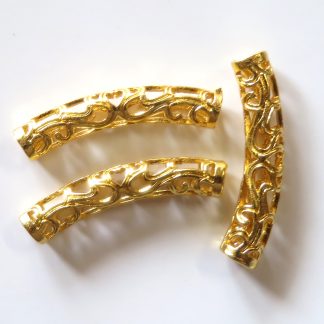 35mm curved tubes metal findings gold