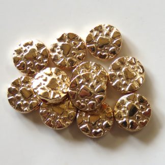 10mm heart coin metal alloy spacer beads gold